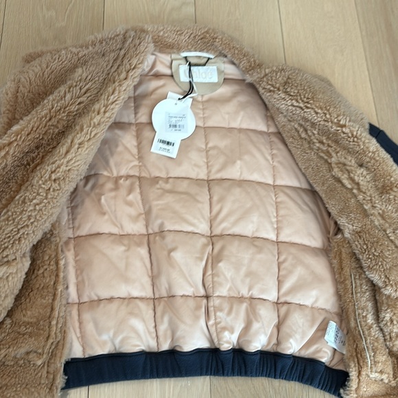 Chloe Shearling Coat as seen on Arielle Charnas Lambskin 38 Navy and Beige - Picture 5 of 6